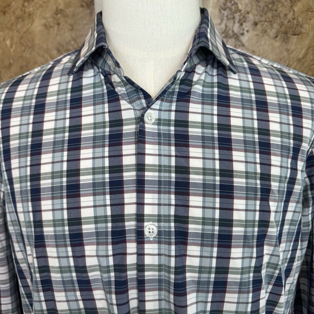 Mizzen + Main Leeward Shirt Mens XLT Tall Long Sleeve Trim Fit Button Up Plaid